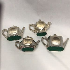 Godinger | Dining | Godinger Silver 994 Teapot Napkin Rings Teaparty Silver Collectible 4pc Set ...