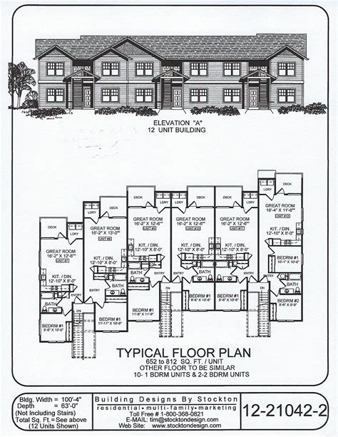 Unit Apartment Building Plans