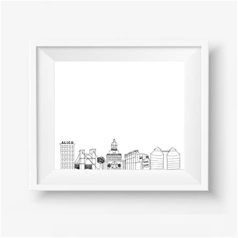 Waco Skyline Digital Downloadable Hand-drawn Print - Etsy