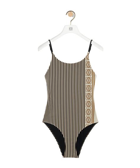 Loewe Stripe Pattern One Piece Swimsuit In Nude ModeSens