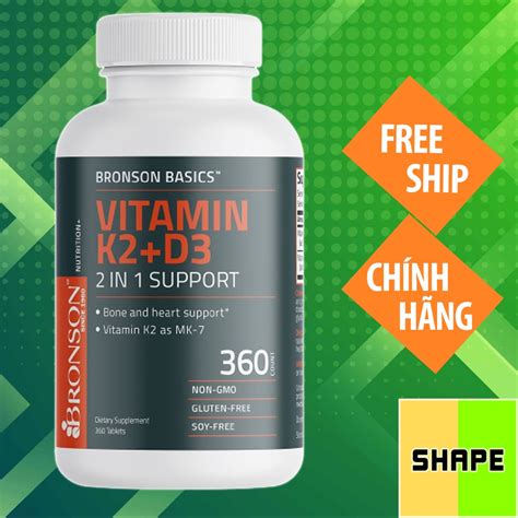 VITAMIN K2 D3 Bronson Basics Vitamin K2 D3 MK7 90MCG 5000IU