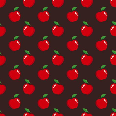 Vector Red Apples Seamless Pattern On Red Background 22130211 Vector