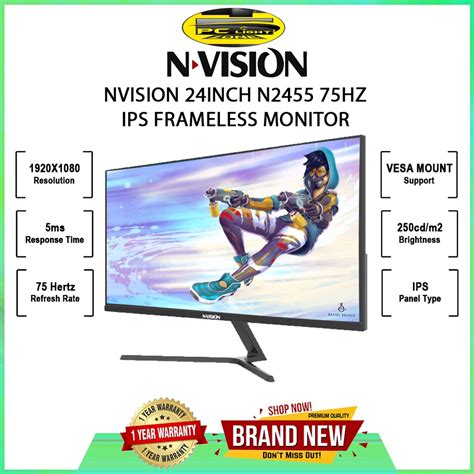 Nvision N2455 N2488 75hz Ips Panel 23 8 Full Hd 75hz Monitor Shopee