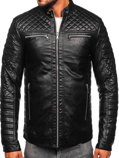 Bolf Herren Kunstlederjacke Biker Schwarz 11Z8002