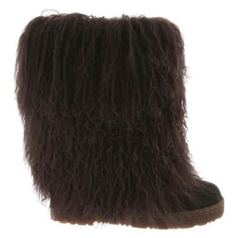 Bearpaw Boetis Boot Curly Lamb 11 034 Chocolate Brown 1294w Authentic Womens New Bearpaw