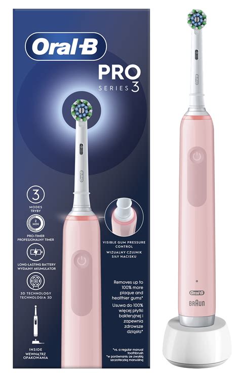 Oral B Pro Series 3 Cross Action Różowy Szczoteczka Rotacyjna Niskie