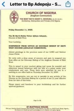 Anglican Bishop Suspended For Allegedly Having Sex With Wife Of Another Priest