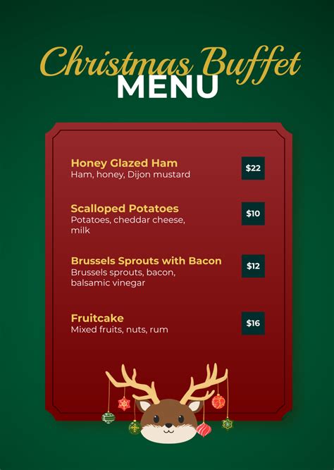 Free Christmas Menu Templates Editable And Printable