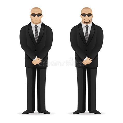 Bodyguard Stands In Closed Pose Stock Vector - Illustration of muscular ...