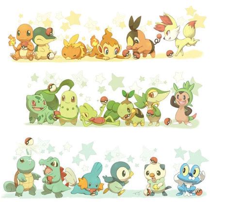 Gen 1 - 6 starters : r/pokemon