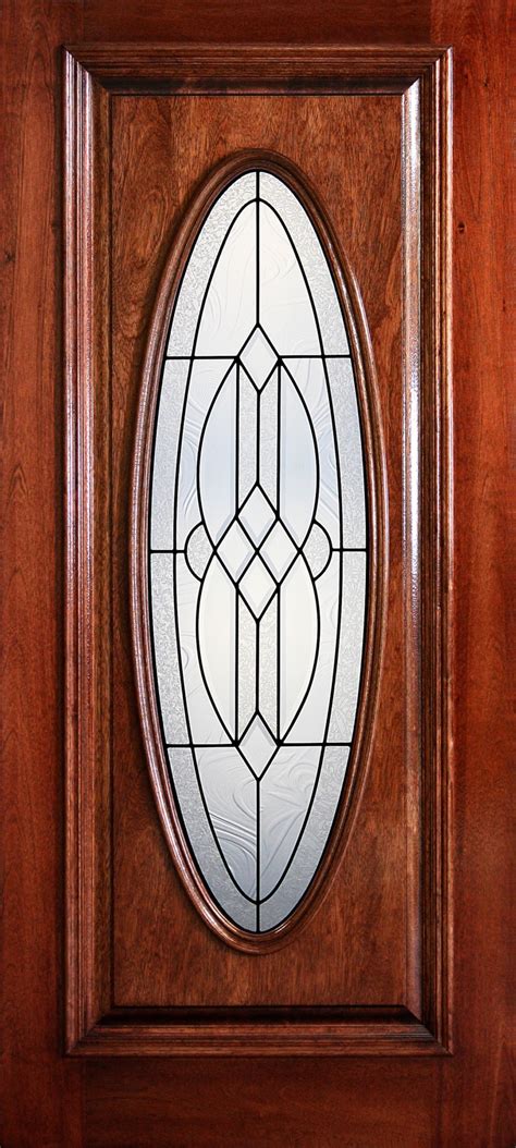 6′ 8″ Full Oval Lite Decorative Glass Mahogany Wood Door Pd 3068 Fo Payt Primo Doors