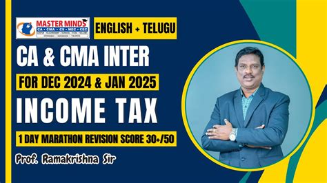 CA CMA INTER INCOME TAX MARATHON REVISION CLASSES FOR DEC 2024