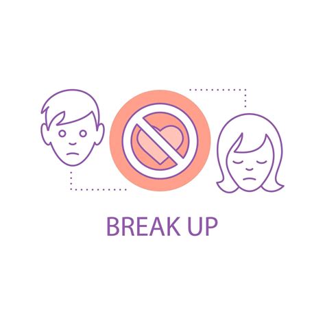 Couple Break Up Concept Icon Relationships Breakdown Idea Thin Line