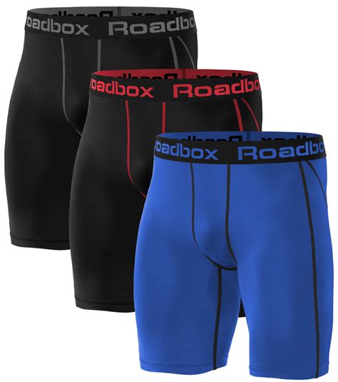 Roadbox 3 Pack Compression Shorts For Men Cool Dry Athletic Workout Un