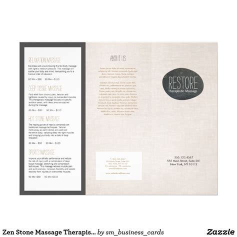 Zen Stone Massage Therapist Trifold Brochure Zazzle Stone Massage