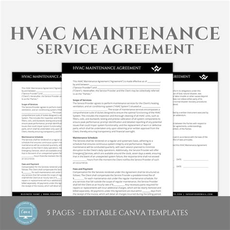 Hvac Maintenance Agreement Etsy