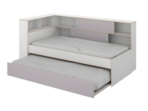 Cama Nido Con Compartimentos X Cm Blanco Y Gris Con Colch N