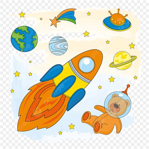 Los Niños De Dibujos Animados Vector Illustration Set Espacio Astronauta Png Dibujos Imágenes