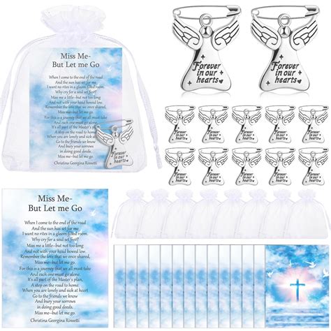 SATINIOR 100 Sets Funeral Favors Include 100 Memorial Pins Funeral