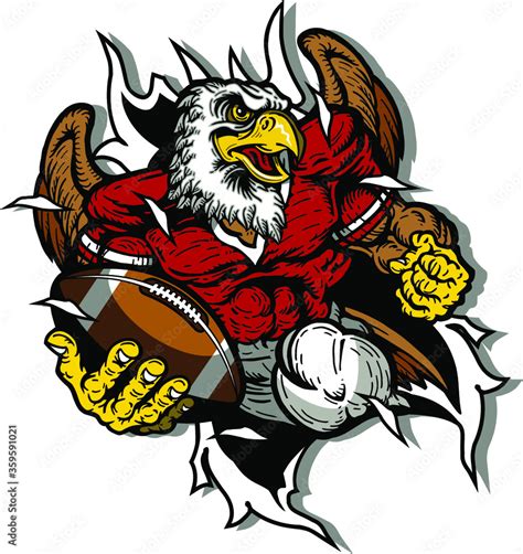 eagle football team mascot ripping through the background for school ...