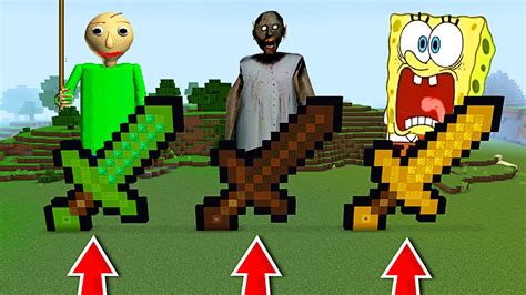 NU ALEGE SABIA GREȘITĂ în MINECRAFT Baldi Granny Spongebob YouTube