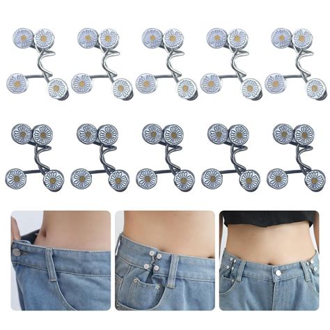 EAEDMY 60PCS Pants Waist Tightener For Jean Adjustable Pants Button