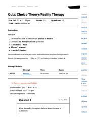 Quiz Choice Theory Reality Therapy Learn Material Course Hero