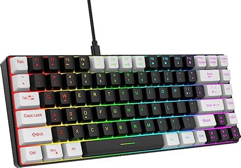 Teclado Mecánico Teclado de PC Compacto con Cable Retroiluminado RGB