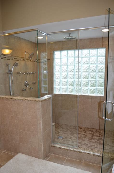 Walk In Shower With Glass Block Windows Bathroom Ideas Pinterest