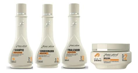 Kit Fortalecedor Pra Cabelos Ressecados Raiz Latina 4x250ml Parcelamento Sem Juros