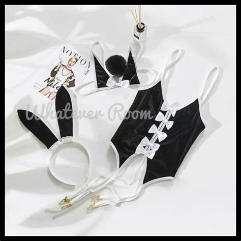 Jual Zhelda Sexy Lingerie Bunny Costume Teddy Playboy Halloween Hitam Shopee Indonesia