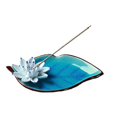 Ceramic Incense Burner Holder Lotus Stick Holder Incense Burner Censer Holder Stand Ash Catcher ...