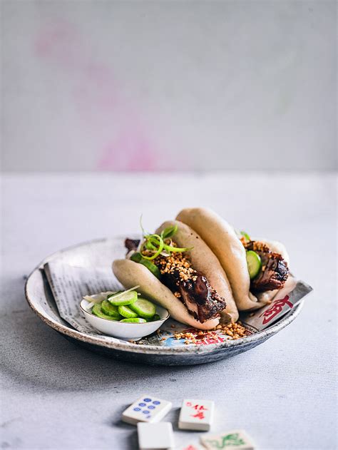 Braised Pork Belly Bao Buns With Crushed License Images