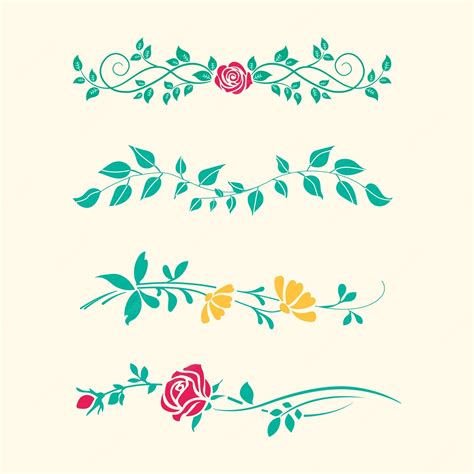 Premium Vector | Set of floral leaves and plants vector illustration