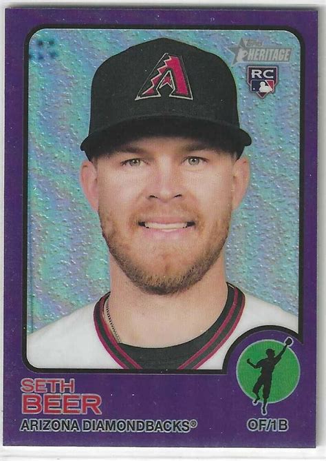 2022 Topps Heritage Purple Refractor 77 Seth Beer RC Arizona