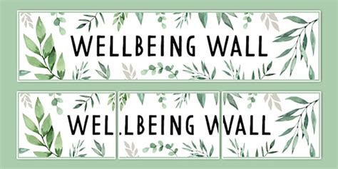 Muted Botanical Themed Wellbeing Wall Display Banner