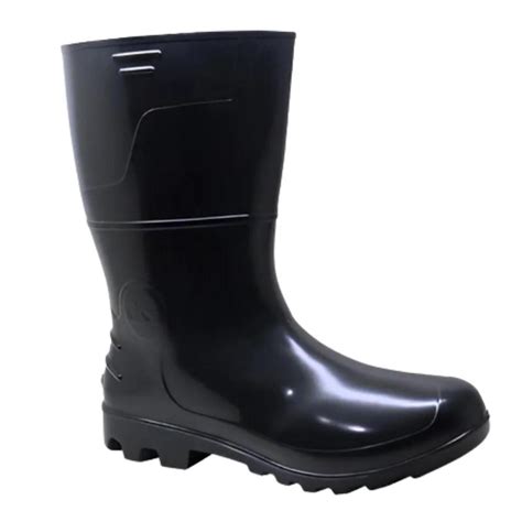 Bota De Pvc Galocha Imperme Vel Cano M Dio Para Chuva Preta Ca