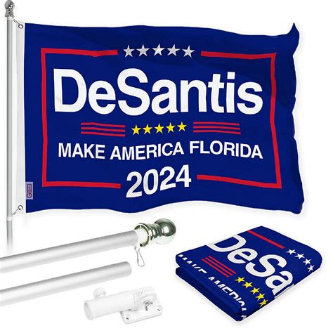 G Combo Ft Silver Flagpole X Ft Desantis Make America Florida