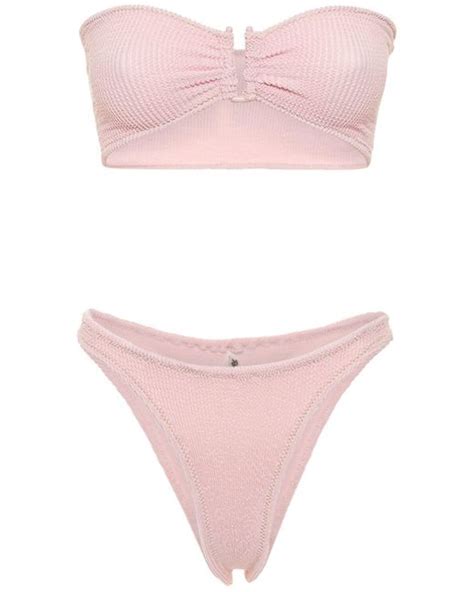 Reina Olga Ausilia Crinkle Lux Bikini Set In Pink Lyst