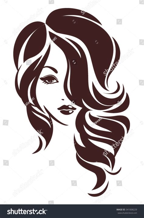 Girl Hair Loose Vector Logo Design Stock Vector (Royalty Free ...