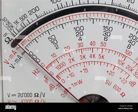 display   vintage analog multimeter  measure voltage resistance