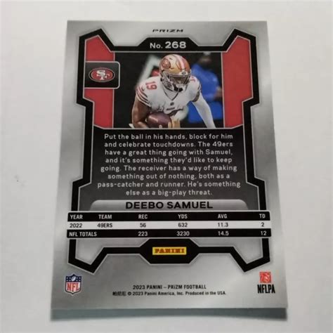 2023 PANINI PRIZM Orange Laser Prizm Deebo Samuel San Francisco 49ers