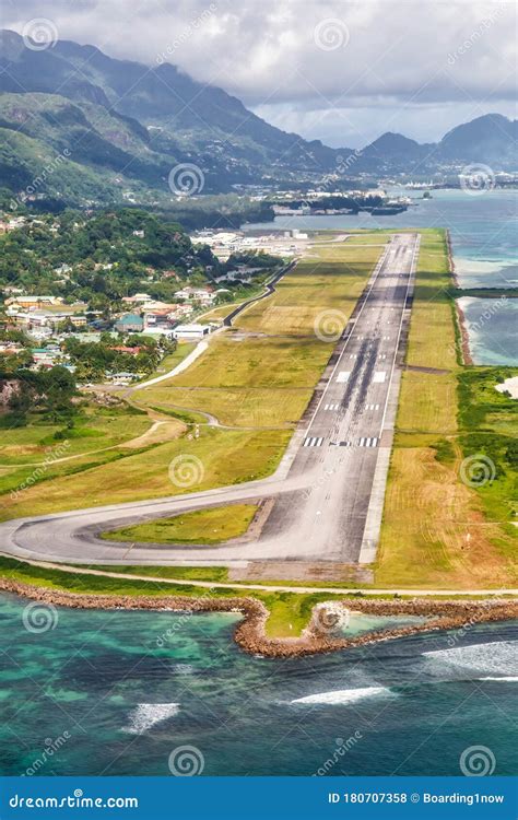 Mahe Seychelles Airport SEZ Runway Aerial Photo Portrait Format ...