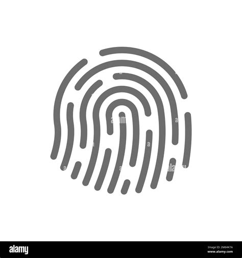 Human Fingerprint Black Vector Icon Finger Print Biometric Id Symbol