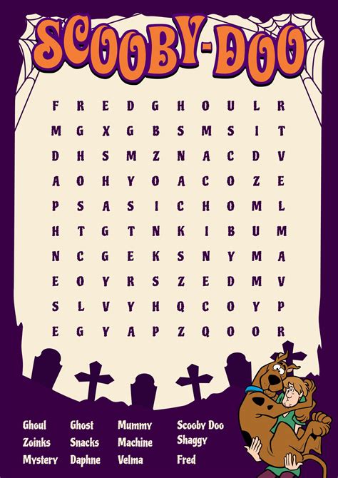 Scooby Doo Word Search Printable Printablee