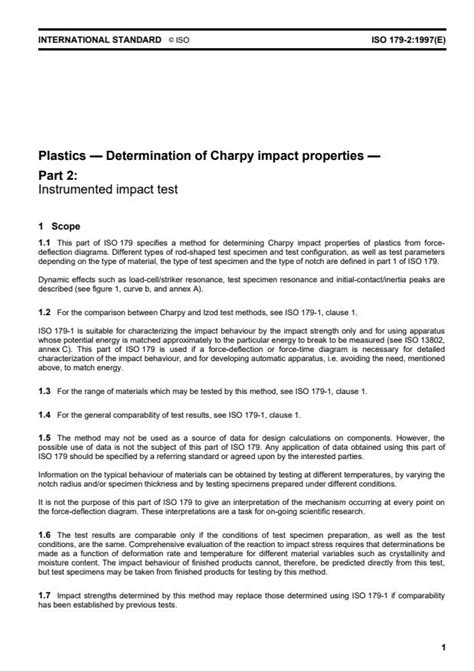 ISO 179 2 1997 Plastics Determination Of Charpy Impact Properties