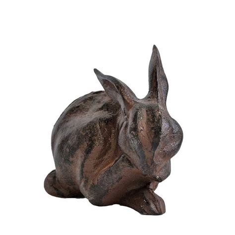 Statuette Lapin D Coratif Poser En Fonte Patin E Marron X X Cm