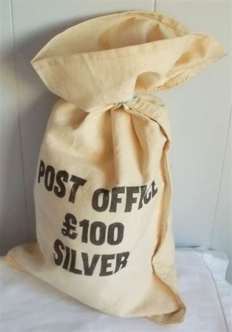 Vintage Post Office Cloth Coin Bag £100 Silver Great Proppatchwork