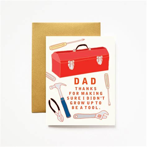 Tool Box Thanks Dad Fathers Day Dads Birthday Card Etsy