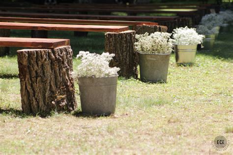 DIY Wedding Seating- Rustic Log Benches | East Coast Creative